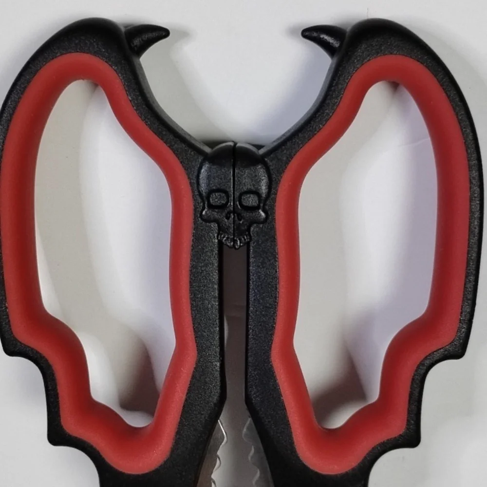 Astercook Skull Bat Wings Red and Black Kitchen Scissors Horror Goth Decor
